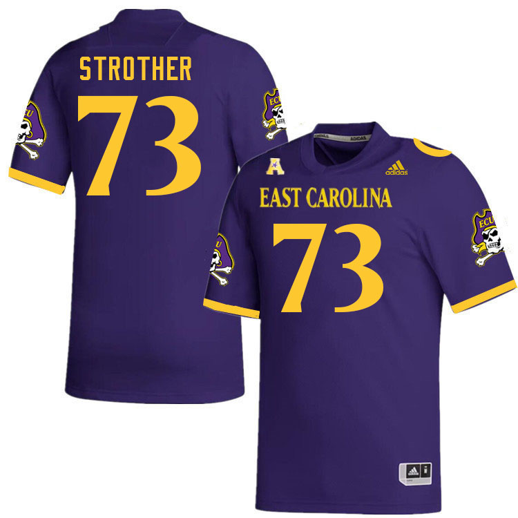 Men #73 Nishad Strother ECU Pirates 2023 College Football Jerseys Stitched-Purple